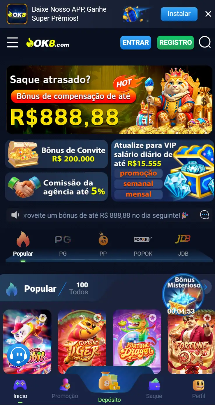 ok8 Cassino oficial jackpots milionários confiável Entre Já